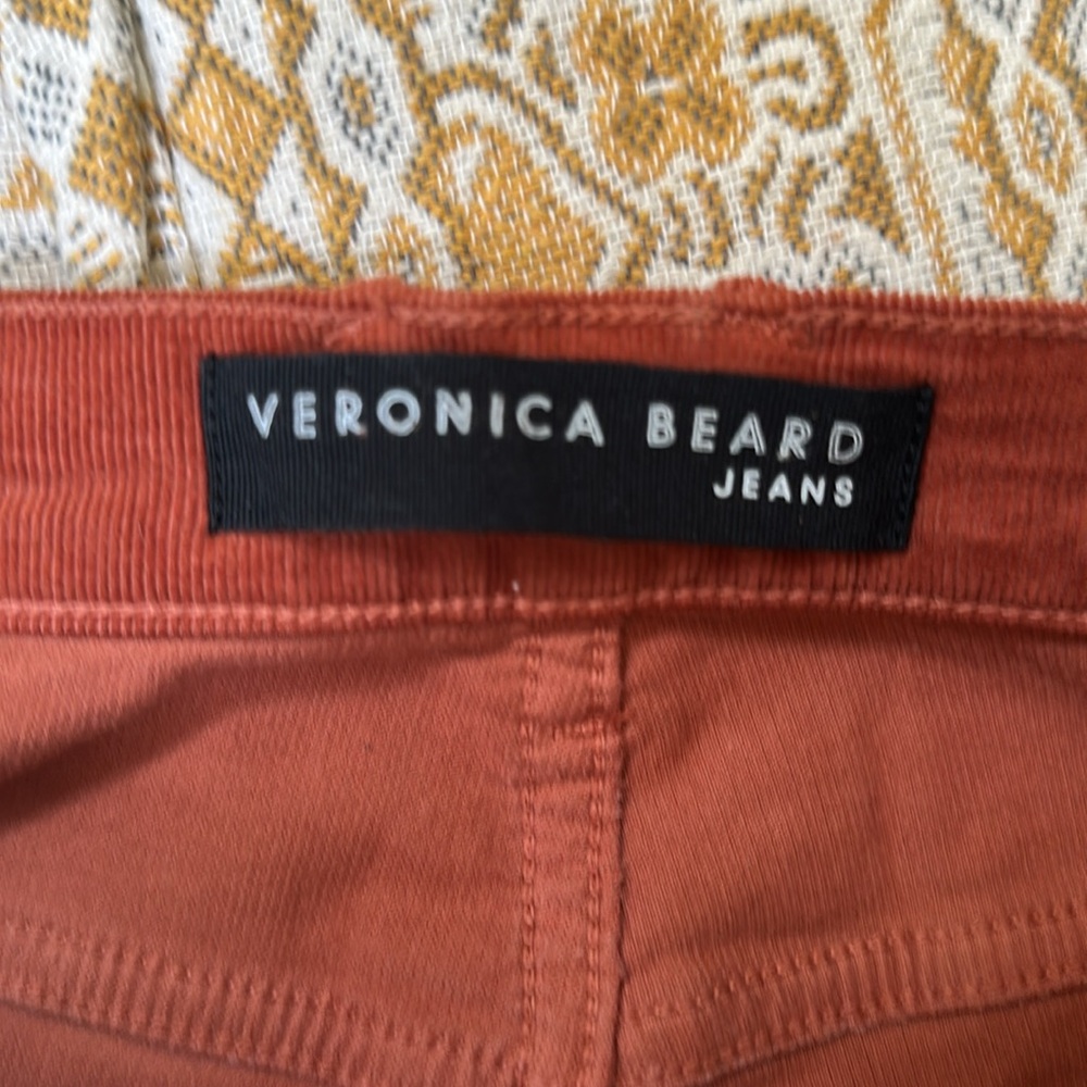 Veronica Beard Carly Kick Flare High Rise - Rust/Orange Straight Leg Corduroys - Picture 9 of 9